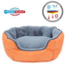 Thermoswitch Dvostranska pasja postelja SANTORINI oranžno siva S siva