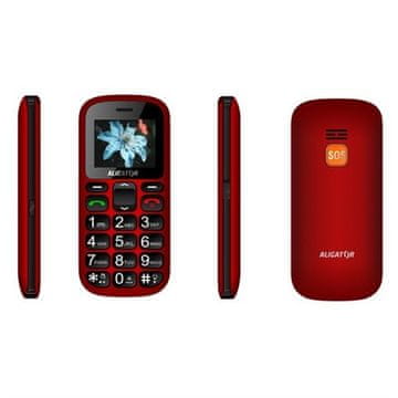 Aligator Mobilni telefon za starejše Aligator A321 Senior rdeče-črn