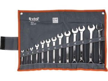 Extol Premium Kombinirani ključi (6733) komplet 13 kosov, 6-7-8-10-12-13-14-16-17-18-19-21-22 mm, popolnoma polirano, CrV