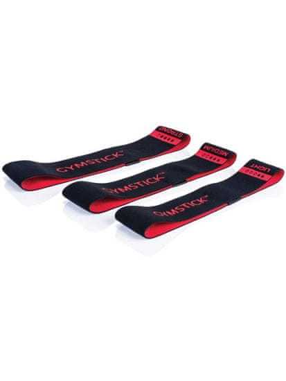 Gymstick elastični trak za vadbo, Medium, črno-rdeč
