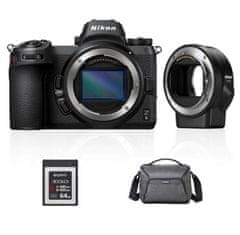 Nikon Z6 brezzrcalni fotoaparat, ohišje + FTZ adapter + XQD spominska kartica, 64 GB + torba