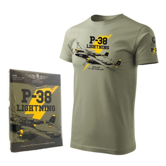 ANTONIO Majica z bojnim letalom P-38 LIGHTNING