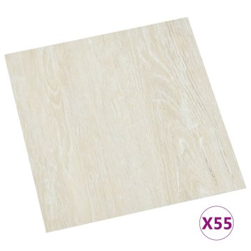 Vidaxl Samolepilne talne plošče 55 kosov PVC 5,11 m2 krem