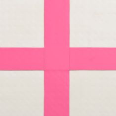 shumee Napihljiva gimnastična podloga s tlačilko 500x100x15 cm roza