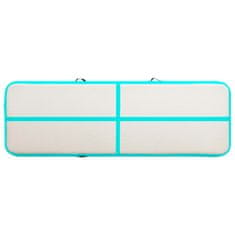 Vidaxl Napihljiva gimnastična podloga s tlačilko 400x100x15 cm zelena