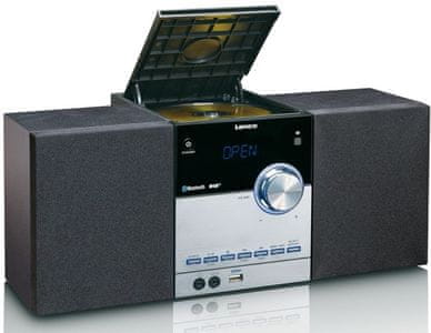 mikro sistem lenco mc-150 bluetooth aux v izhodu za slušalke usb vhod cd pogon podpora mp3 wma datoteka daljinski upravljalnik leseni zvočniki moč 20 w skupno xbass bass boost funkcija spanja