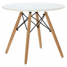 Fernity DTW miza, premer 60 cm, bele, lesene noge