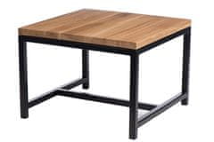 Fernity Industrijska miza 45x45 črna prof.30mm, lakiran naravni hrastov vrh