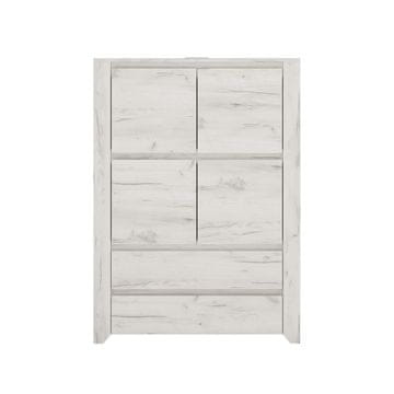 KONDELA Komoda s štirimi vrati Angel Type 33 4D-2S - bela / craft