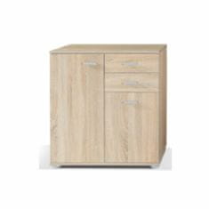 KONDELA Komoda dvovratna Tampa 2T2S - hrast sonoma