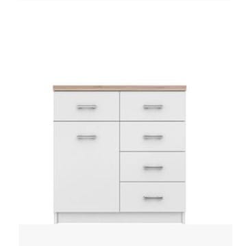 KONDELA Komoda Topty Tip 12 - bela / sonoma hrast