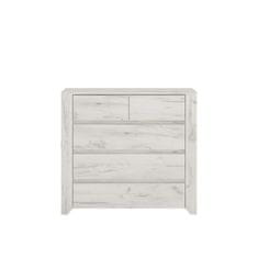 KONDELA Komoda Angel Type 43 5S - bela / craft