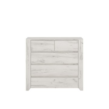 KONDELA Komoda Angel Type 43 5S - bela / craft