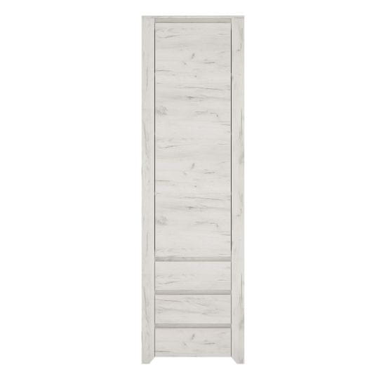 KONDELA Regalna omarica Angel tip 10 1D-3S - bela / craft