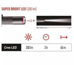 Emos Ultibright 50 svetilka, kovinska, Cree LED, 100 lm, 1 x AAA, P3150 - odprta embalaža