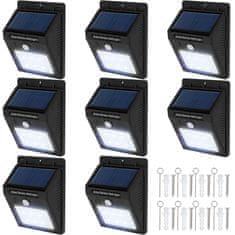 tectake 8 solarnih stenskih svetilk LED z detektorjem gibanja