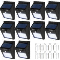 tectake 10 solarnih stenskih svetilk LED z detektorjem gibanja