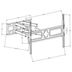 tectake Stenski TV-nosilec za velikosti 32–65″ (81–165 cm), ki se ga lahko nagiba in vrti