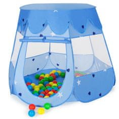 tectake Igralni šotor s 100 žogicami za otroke Modra