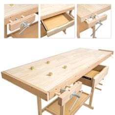 tectake Delovna miza s primeži, model 2, lesena