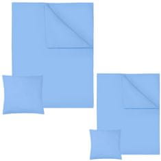 tectake 2 kompleta posteljnega perila 200 × 135 cm, bombaž, 2-delni Modra
