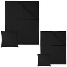 tectake 2 kompleta posteljnega perila 200 × 135 cm, bombaž, 2-delni Črna