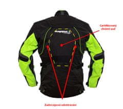 Cappa Racing Tekstilna motoristična jakna UNISEX ROAD, črna/zelena 5XL