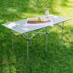 tectake Aluminijasta miza za taborjenje 140 × 70 × 70 cm, sklopna