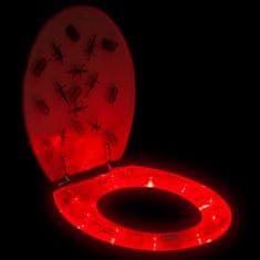 tectake Straniščna deska z lučmi LED in motivom Rdeča/bodeča žica