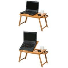 tectake Leseno stojalo za prenosnik, nosilna mizica, 55 × 35 × 26, prilagodljivo