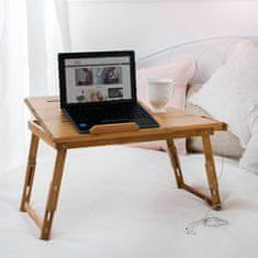 tectake Leseno stojalo za prenosnik, nosilna mizica, 55 × 35 × 26, prilagodljivo