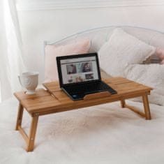 tectake Leseno stojalo za prenosnik, nosilna mizica, 72 × 35 × 26, prilagodljivo