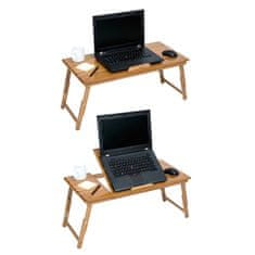 tectake Leseno stojalo za prenosnik, nosilna mizica, 72 × 35 × 26, prilagodljivo