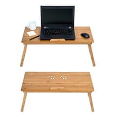 tectake Leseno stojalo za prenosnik, nosilna mizica, 72 × 35 × 26, prilagodljivo