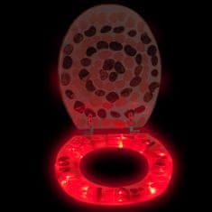 tectake Straniščna deska z lučmi LED in motivom Rdeča/kamen