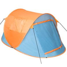 tectake Vodoodporni izskočni šotor Modra/oranžna