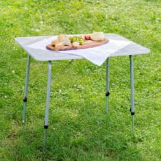 tectake Višinsko nastavljiva miza za taborjenje 80 × 60 × 68 cm