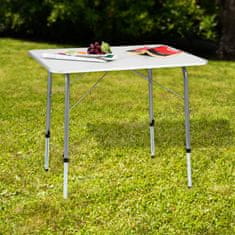 tectake Višinsko nastavljiva miza za taborjenje 80 × 60 × 68 cm