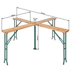 tectake Zložljiva miza Quattro 241 × 241 × 103 cm