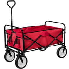 tectake Zložljiv vrtni voziček, nosilnost 80 kg Rdeča