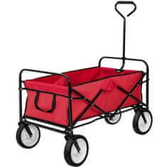tectake Zložljiv vrtni voziček, nosilnost 80 kg Rdeča