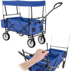 tectake Vrtni voziček s streho, sklopni, vklj. z nosilno torbo Modra