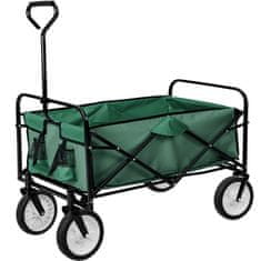tectake Zložljiv vrtni voziček, nosilnost 80 kg Zelena