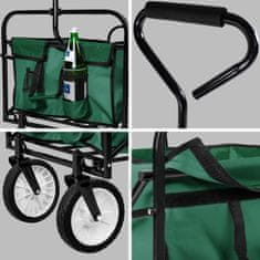 tectake Zložljiv vrtni voziček, nosilnost 80 kg Zelena