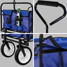 tectake Zložljiv vrtni voziček, nosilnost 80 kg Modra