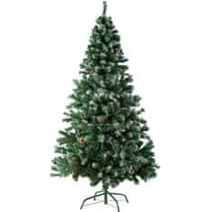 tectake Umetno božično drevesce s kovinskim stojalom 180 cm, 705 konic in borovih storžev, zelena
