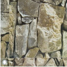 tectake Balkonska zastirka s kovinskimi obročki, 1. različica Videz kamna, 90 cm