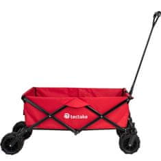 tectake Zložljiv vrtni voziček s širokimi kolesi, nosilnost 80 kg Rdeča