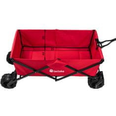 tectake Zložljiv vrtni voziček s širokimi kolesi, nosilnost 80 kg Rdeča
