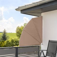 tectake Zložljiva balkonska zastirka s stenskim nosilcem 140 x 7,5 x 140 cm Rjava